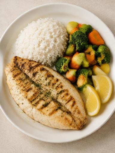 Peixe grelhado ao limão